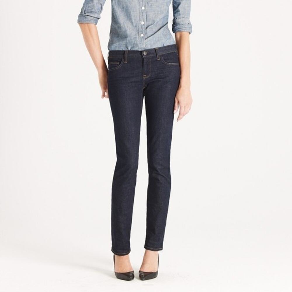 J. Crew Matchsticks Jeans Dark Wash Blue Mid Rise Casual Womens Size 28S‎